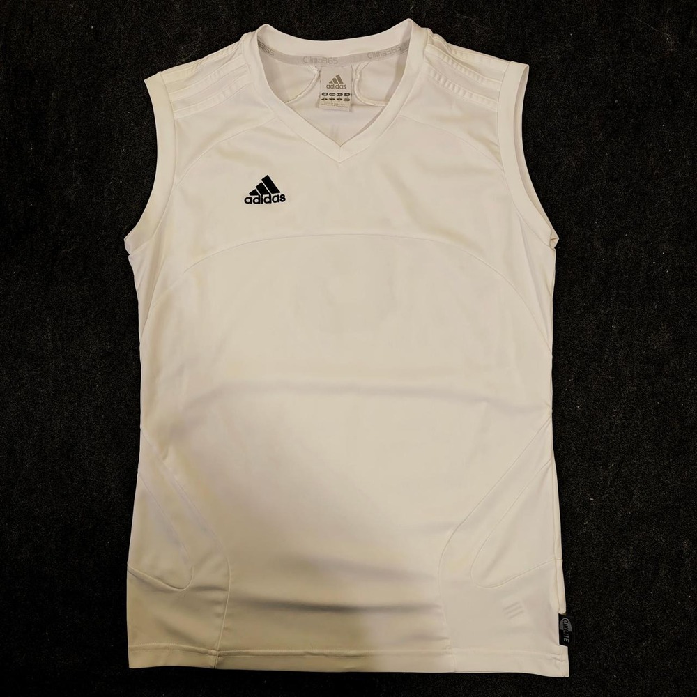 Adidas Clima365 Womens Sleeveless Jersey White Number 6 V-Neck Top Size Small